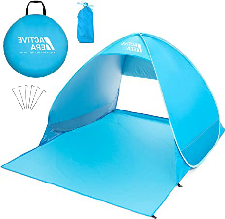 Active Era Tienda de Playa Pop-Up Pop Up Desplegable Instantánea para 2 personas - Con FPS 50+ para Protección Solar UV - Incluye Bolsa de Viaje & Piquetas para Tienda