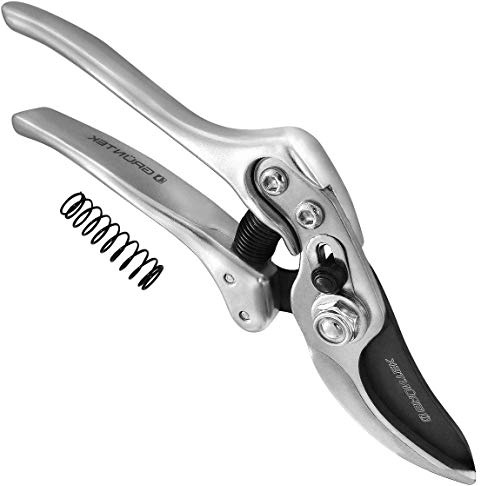 GRÜNTEK Tijeras de podar Profesional SILVERCUT 220 mm. Tijera podadora jardín arboles viñas