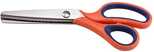PetHot Tijeras dentadas con Corte en zig Zag para confección y artesanía, Tijeras Costura, Tijeras para Tela, con Mango Suave (Naranja)