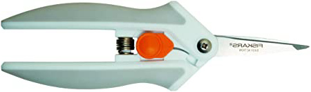 Fiskars Tijeras multiuso Softgrip, con Micro-Tip, Longitud: 16 cm, Hoja de acero inoxidable/Mangos de plástico, Blanco/Gris, Easy Action, 1003874