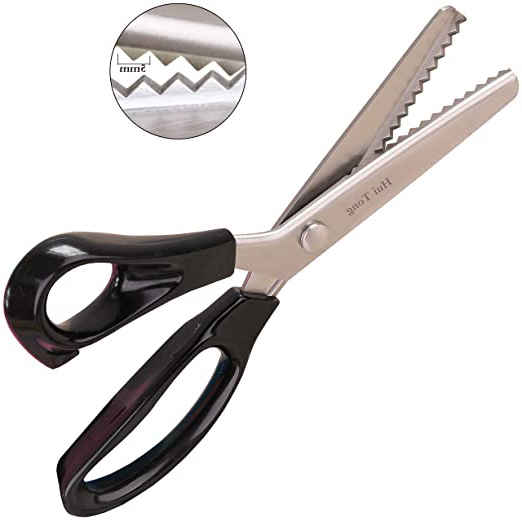 Hui Tong Fuerte y Afilado Tijeras zig Zag para Tela,Serrado y Festoneado Tijeras dentadas,Un Total de 6 Modelos(Serrado 5mm)