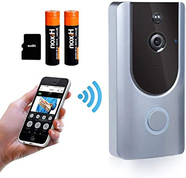 Hixon Videoportero WiFi Timbre Inalámbrico Video 166° HD Inteligente con Cámara, Visión Nocturna y Detección de Movimiento PIR