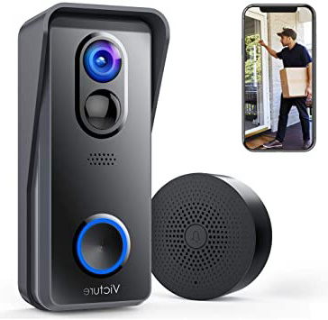 Victure Video Timbre Inteligente con Cámara 1080P HD,Detección de Movimiento PIR,Comunicación Bidireccional,IP65 Impermeable,Instalación Fácil