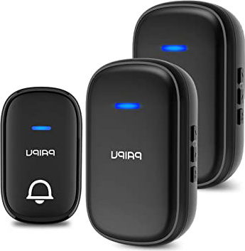 Timbre Inalámbrico para Puerta, 300M IP55 Impermeable con LED Flash Timbre Impermeable de 110dB súper ruidoso, timbre de la puerta frontal de radio, 5 Niveles de Volumen, 38 Melodías
