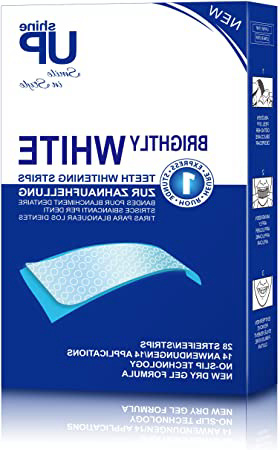 Blanqueador Dental - 28 shineUP Bandas Blanqueadoras Dientes Blanqueamiento de dientes tiras con avanzada tecnología antideslizante - Bright White-Strips Teeth Whitening Strips