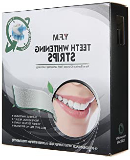 28 Bandas Blanqueadoras de Dientes, Y.F.M Tiras de Blanqueamiento de Dientes No Peróxido, Blanqueamiento Dental con Carbón Activado de Bambú, Dientes Blancos en 7 Días