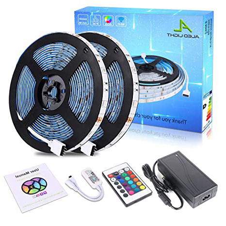 Luz de Tira LED WiFi, ALED LIGHT 5050 RGB 10 metros (2×5M) Kit de Tira LED Impermeable Funciona con Alexa, Google Home, Kit de Luces LED WiFi Exterior