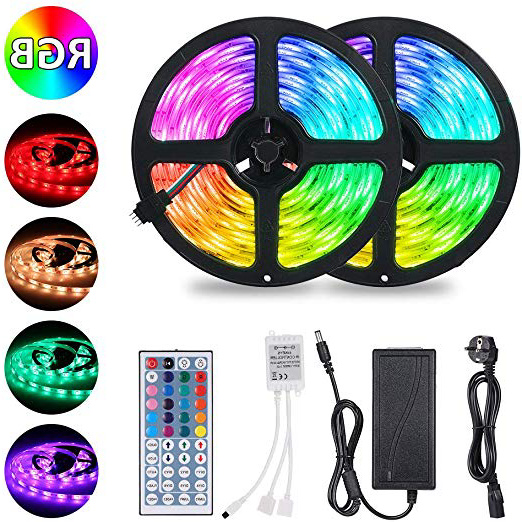 10M Tiras LED RGB 5050,Tomshine 300 LEDs Tiras LED de Luces Kit con Control Remoto IR de 44 Teclas,Impermeable IP65,Adaptador de Alimentación 12V 6A,Luces Led Decoracion para el Hogar,Cocina,Navidad