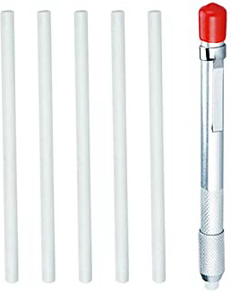 JJDD - 1 soporte redondo para esteatita con 6 recambios, herramienta de soldadura de talco de acero con soporte para hacer marcas desmontables en acero, aluminio y hierro fundido