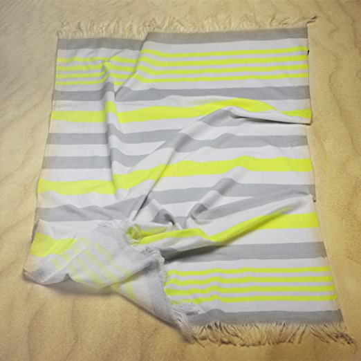 
                
                    
                    
                

                
                    
                    
                        Burrito Blanco Pareo para Playa/Toalla pareo 169 Algodón 90% Poliéster 10% con Reverso de Rizo 90x165 cm con Flecos Estampado de Rayas, Amarillo y Gris
                    
                

                
                    
                    
                
            