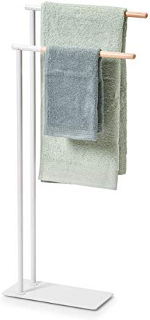 Zeller Toalla Soporte, Metal y Caucho, Color Blanco