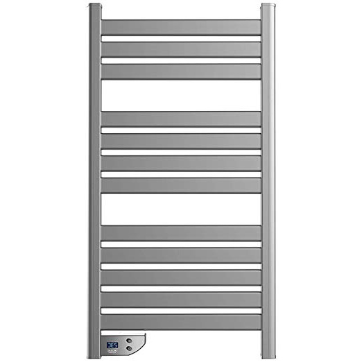 Cecotec Toallero de bajo Consumo Ready Warm 9050 Twin Towel Steel. Bajo Consumo, doble Función Radiador y Seca Toallas, Apto para Baño (IP24), Temporizador, Pantalla, Diseño Moderno, 450 W