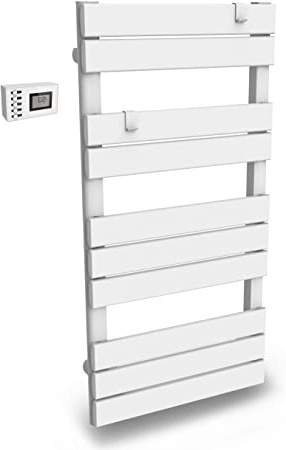 Toallero de barra plana, seca, calentador, 500 W, programable, color blanco