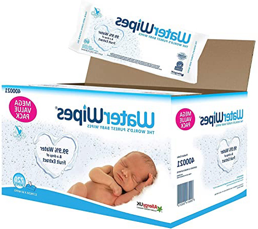 WaterWipes Toallitas para Pieles Sensible de Bebé, 99.9% agua purificada, 12 paquetes x 60 toallitas (720 toallitas)