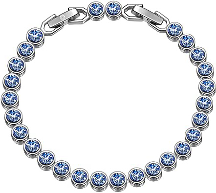 Susan Y Regalo para Mamá, Pulsera Mujer con Azul Cristales de Swarovski Regalos, Viene con Caja de Regalo, Sin Níquel, Envoltura de Regalos