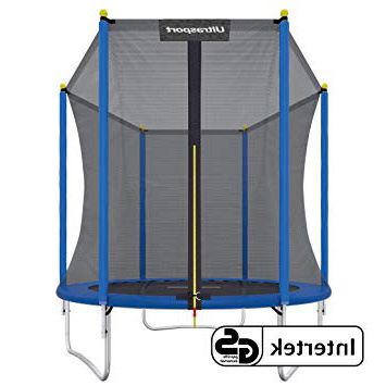 Ultrasport Cama elástica de jardín, Set Completo de Cama elástica, Incl. Superficie de Salto, Red de Seguridad, Postes Acolchados para la Red y Revestimiento para Borde