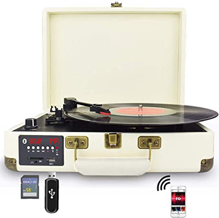 DIGITNOW! Tocadiscos Bluetooth de Cuero