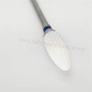 EASTAR Broca de cerámica 1pc Broca 3/32"2.35mm Flame Llama,broca de manicura de cerámica blanca, brocha de belleza de uñas, manicura eléctrica,sin calor,sin herrumbre,retire el gel
