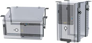 RICOO Soporte torre PC TRH-02 Montaje debajo del escritorio | Instalación de ordenador sobremesa bajo de mesa vertical o horizontal | Fijación del Desk-top es ajustable y extensible Negro