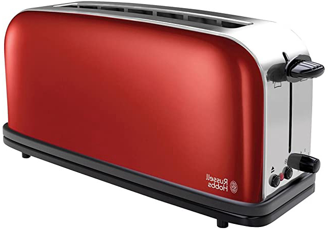 Russell Hobbs Colours Plus 21391-56 - Tostadora (Ranura Larga y Ancha, para 2 Rebanadas, Acero Inoxidable, Rojo)