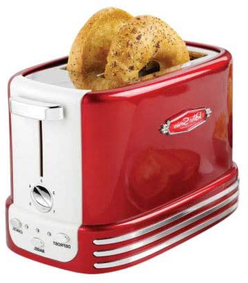 Retro Line Bread Toaster Model 2 Tostadora de Pan y Bagels, Acero Inoxidable, Rojo, Blanco