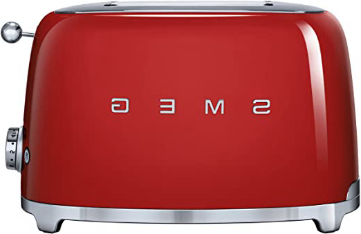 SMEG Tostador TSF01RDEU, 950 W, Acero Inoxidable, 2 Ranuras, rojo