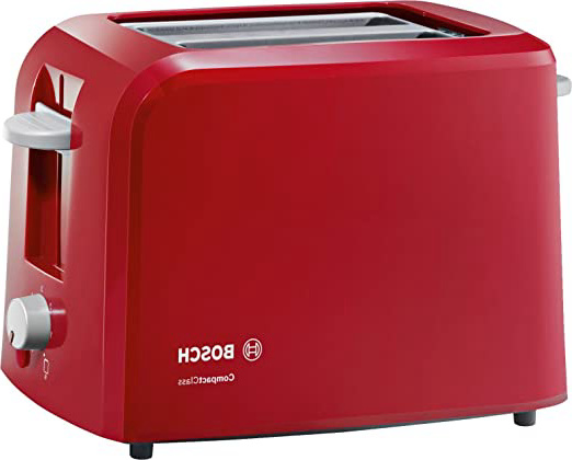 Bosch Compact Class TAT3A014 - Tostador, 980 W, 2 Ranuras extra anchas, color Rojo