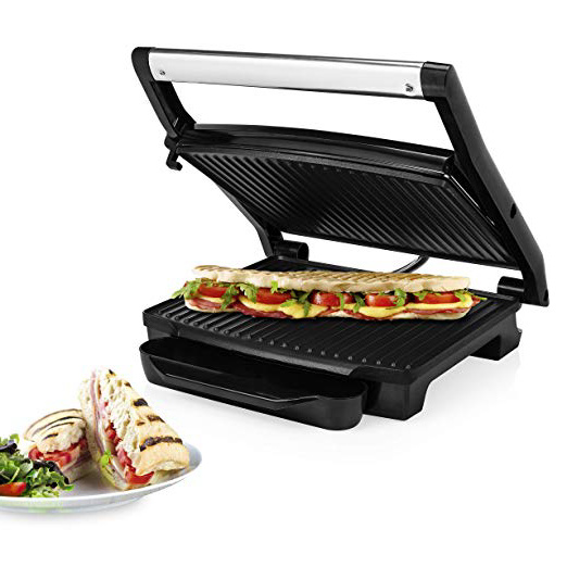 Princess 112415 - Panini Grill, Tapa Flotante, 2000 W, Plancha, 30 x 24 cm, Negro