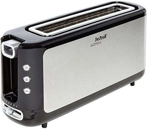 Tefal TL365ETR - Tostadora, 1000 W, 1 rebanada, negro/acero inoxidable