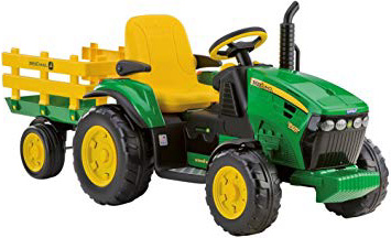 Peg Perego OR0047 - John Deere, Tractor eléctrico con Remolque, 12V
