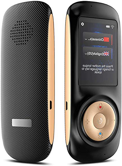 Buoth Traductor de Voz Dispositivo de traducción de idioma inteligente con pantalla táctil de 2,4 pulgadas con WiFi, traductores electrónicos de bolsillo, 70 idiomas para aprender a viajar,Negro
