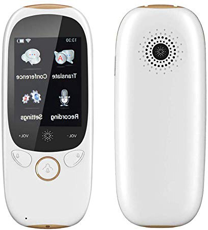 Dispositivo de traductor de voz inteligente con pantalla táctil WiFi Bidireccional en tiempo real Soporte de traductor de idiomas instantáneo 45 idiomas (blanco)