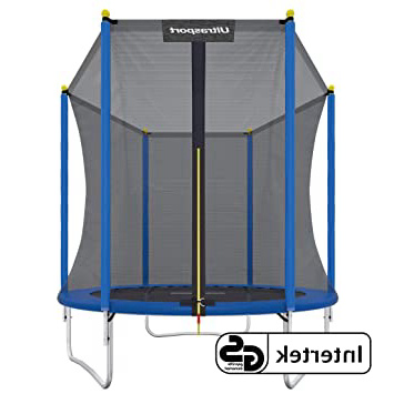 Ultrasport Cama elástica de jardín, Set Completo de Cama elástica, Incl. Superficie de Salto, Red de Seguridad, Postes Acolchados para la Red y Revestimiento para Borde