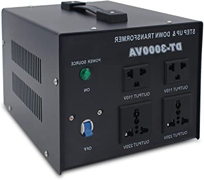 Yinleader 3000VA Convertidor de Voltaje - Salida 110/220 Voltios CA - Transformador de Núcleo Toroidal EEUU de 3000 Vatios