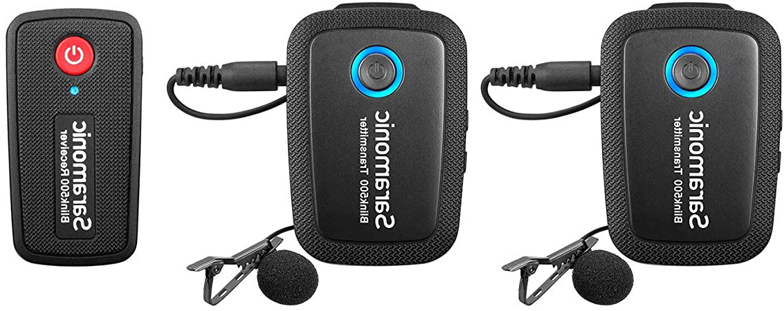 Sistema de micrófono inalámbrico de 2.4GHz Dos transmisores para cámara, teléfono inteligente, micrófono ultracompacto Saramonic de doble canal para DSLR, sin espejo, cámaras de video, Youtube Live