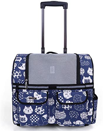 Febelle Bolsa para Mascotas Perro Gato Caja Mochila portátil capazo para Viaje Camping Coche Auto Transpirable con Malla para ventilación Aire Libre pasear Tren Metro avión Veterinario