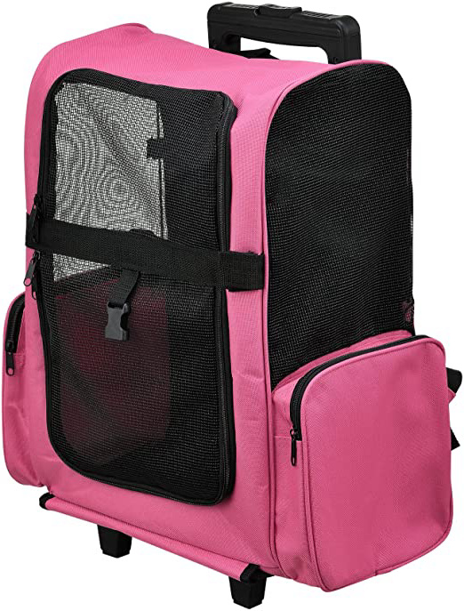 







[pro.tec] Mochila / carrito para perros 2 en 1 - transportín para perros y gatos (rosa) - con 4 ruedas






