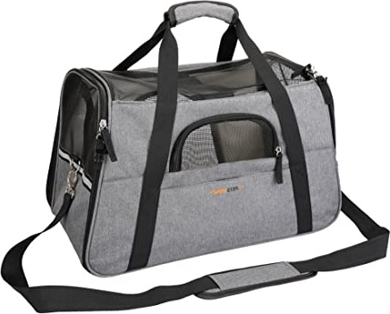 PetsHoney - Bolsa de transporte para perros y gatos en el avión, el coche o en el tren con acolchado suave para un viaje relajado con animales pequeños 45 x 25 x 28 cm
