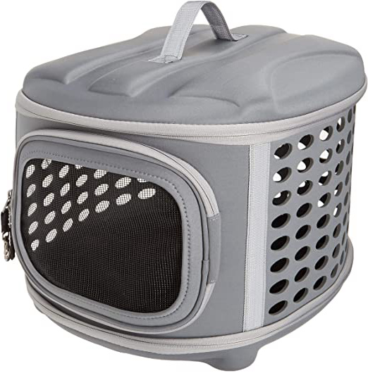 PET MAGASIN Transportador de Viaje para Gatos Perros - Acolchado y Plegable con Puertas de Malla para una ventilación óptima (En avión)