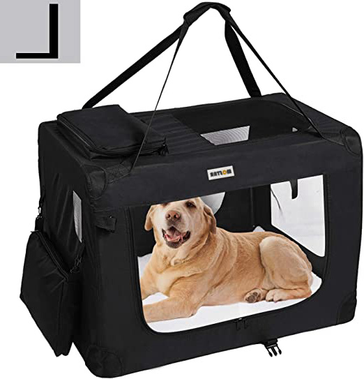 MC Star Transportin para Perros Gatos Mascotas Plegable Portátil Impermeable Tela Oxford Portador Bolsa de Transporte para Coche Viaje, L 70 x 52cm Negro