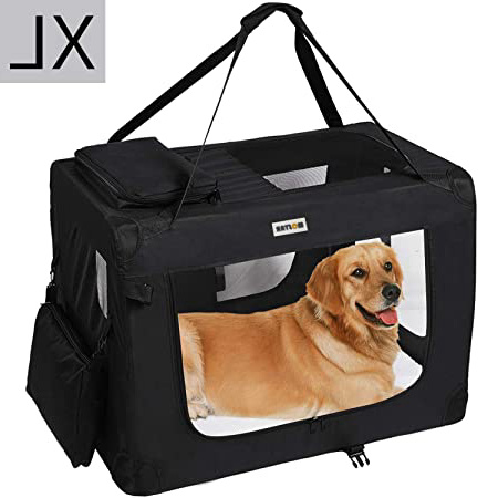 MC Star Transportin para Perros Gatos Mascotas Plegable Portátil Impermeable Tela Oxford Portador Bolsa de Transporte para Coche Viaje, XL 82 x 58cm Negro