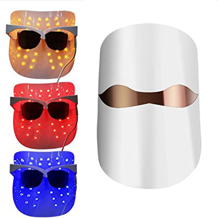 LTLGHY 3 Color Máscara De Belleza LED, Máscara De Tratamiento Antiacné, Terapia Fotónica contra El Acné, Reduce Las Espinillas Y La Inflamación con Luz Azul/Rojo/Naranja