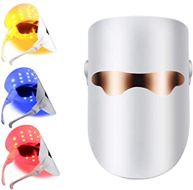 3 Color Máscara De Belleza LED, Máscara De Tratamiento Antiacné, Terapia Fotónica contra El Acné, Rejuvenecimiento De La Piel, Reduce Las Espinillas Y La Inflamación con Luz Azul/Rojo/Naranja
