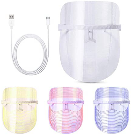 LTLGHY Máscara De Belleza LED, Máscara De Tratamiento Antiacné, Terapia Fotónica contra El Acné, Reduce Las Espinillas Y La Inflamación con Luz Azul/Rojo/Naranja