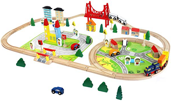 Juego de Pista de Madera