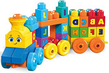 Mega Bloks Tren musical ABC, juguete de construcción para bebé + 1 año (Mattel FWK22)
