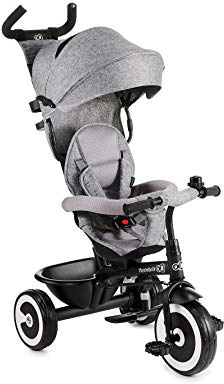 Kinderkraft Triciclo Evolutivo ASTON, Plegable, Cinturón, 9 Meses a 5 Años, Gris