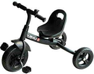 Triciclo para niños de más de 18 Meses con Timbre Guardabarros y Ruedas de Seguridad Color Negro 74x49x55cm