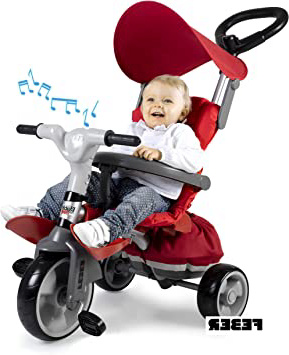 FEBER- Triciclo evolutivo Baby Plus Music Prime (Famosa 800012146), Multicolor