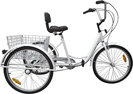 







Ridgeyar - Bicicleta de tres rueda de 24 pulgadas, seis velocidades y cesta incluida, blanco






